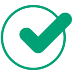 Grafik: Haken im Kreis – digitale Beratung und Begleitung rund um die PKV für Beamte.