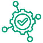Grafik: Zahnrad mit Haken – Beihilfe prüfen und Modellcheck für die PKV-Entscheidung bei Beamten.